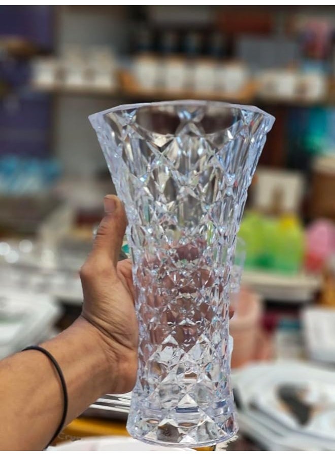 Clear acrylic vase – elegant and modern design – lightweight and suitable for all decors (S - Image 2
